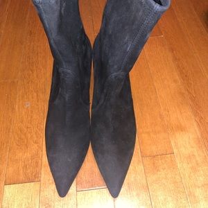 Stuart Weitzman black suede boots NEW
